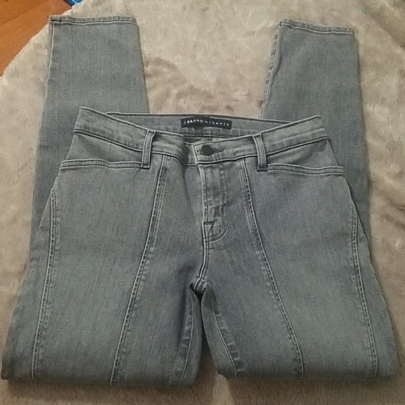 J BRAND FOR THEORY IAN DOVE/LT GREY SKINNY SZ26 - Picture 2 of 10